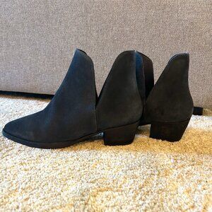 Free People Charm Navy Suede Ankle Booties – Size 38.5 / US 8, Like New